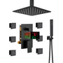 12" Ceiling-Mounted Shower System with Digital Display & 6 Body Jets