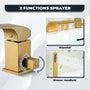 Waterfall Tub Faucet with Handheld Shower Head for Bathtub