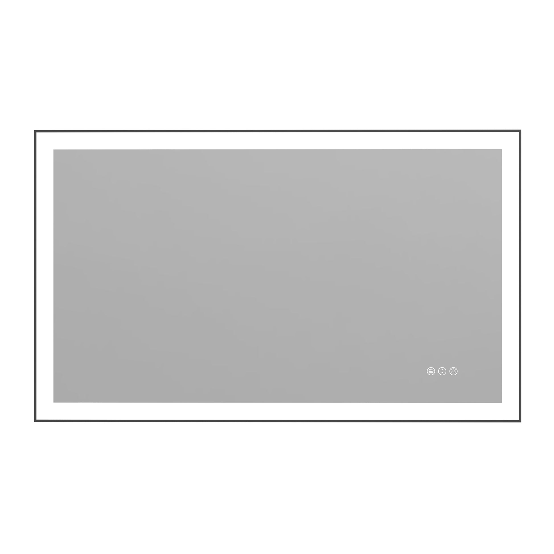 Tempered Glass LED Mirror with Aluminum Frame for Bathroom Vanity