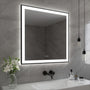 Tempered Glass LED Mirror with Aluminum Frame for Bathroom Vanity