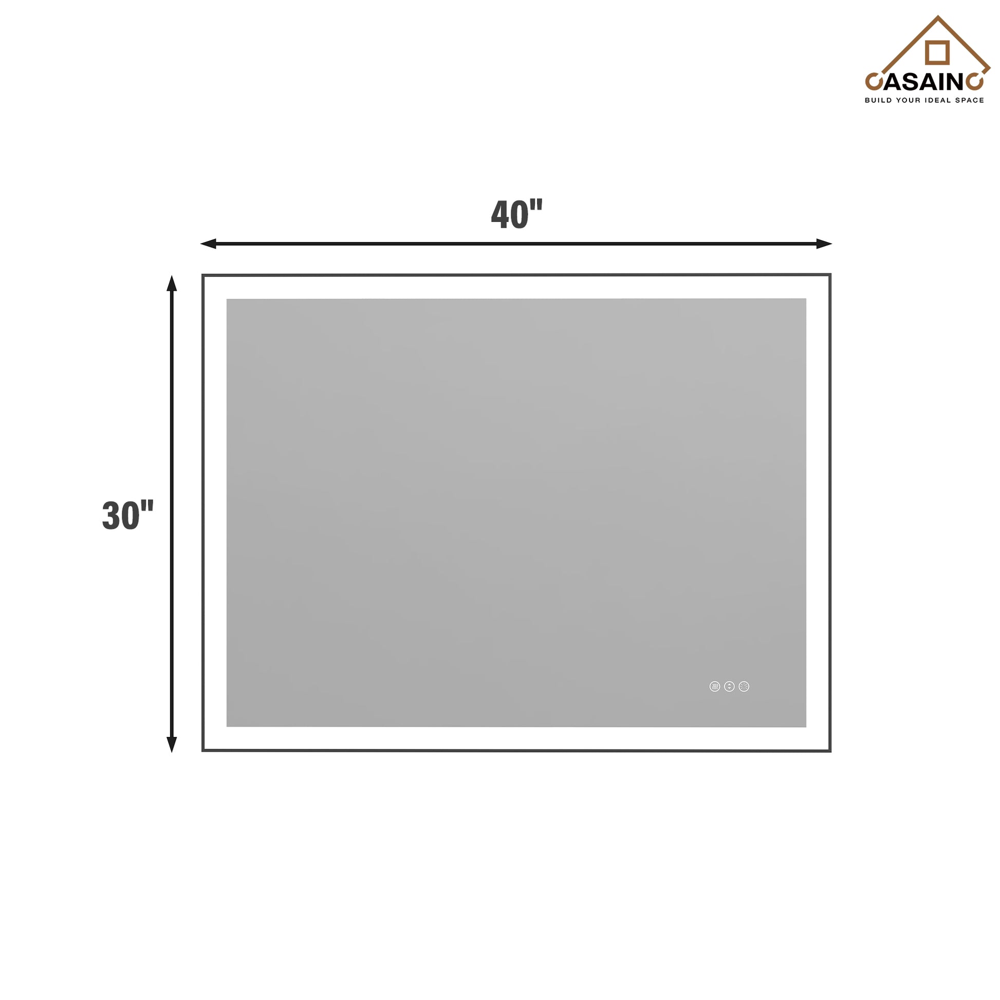 Tempered Glass LED Mirror with Aluminum Frame for Bathroom Vanity