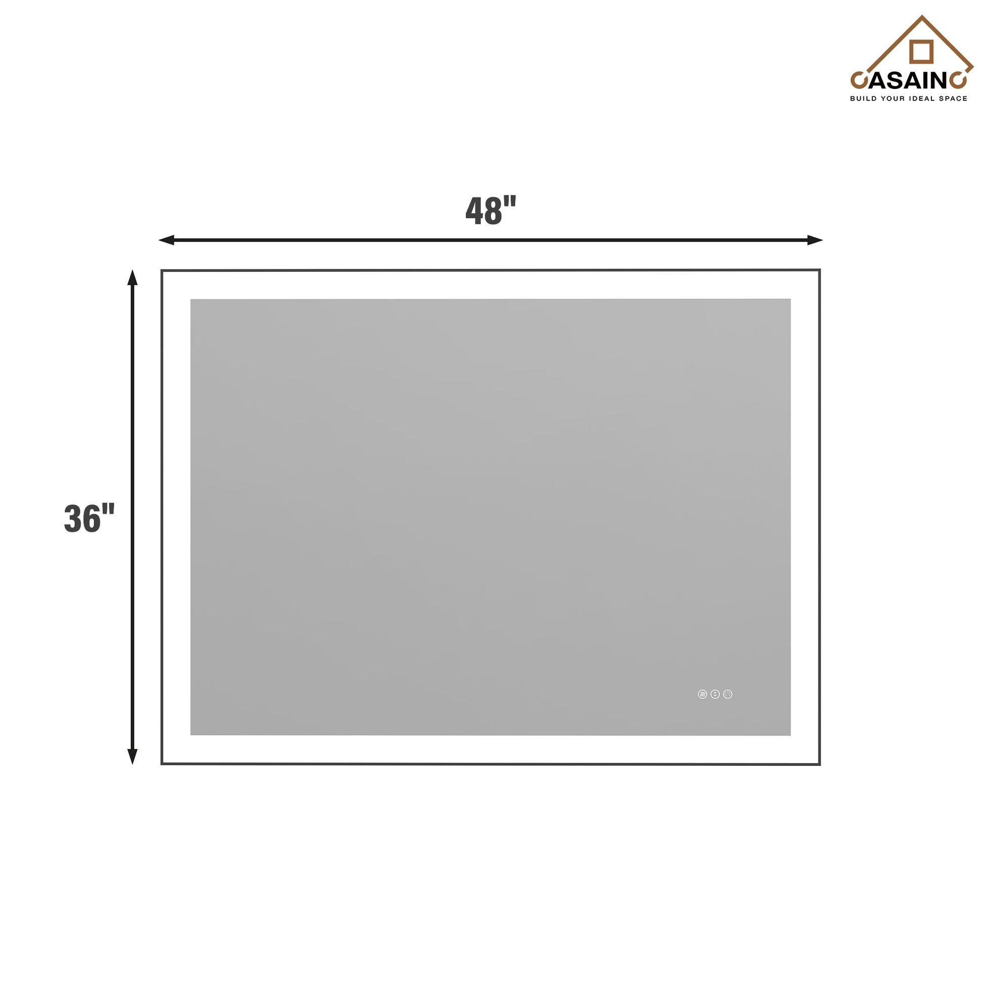 Tempered Glass LED Mirror with Aluminum Frame for Bathroom Vanity