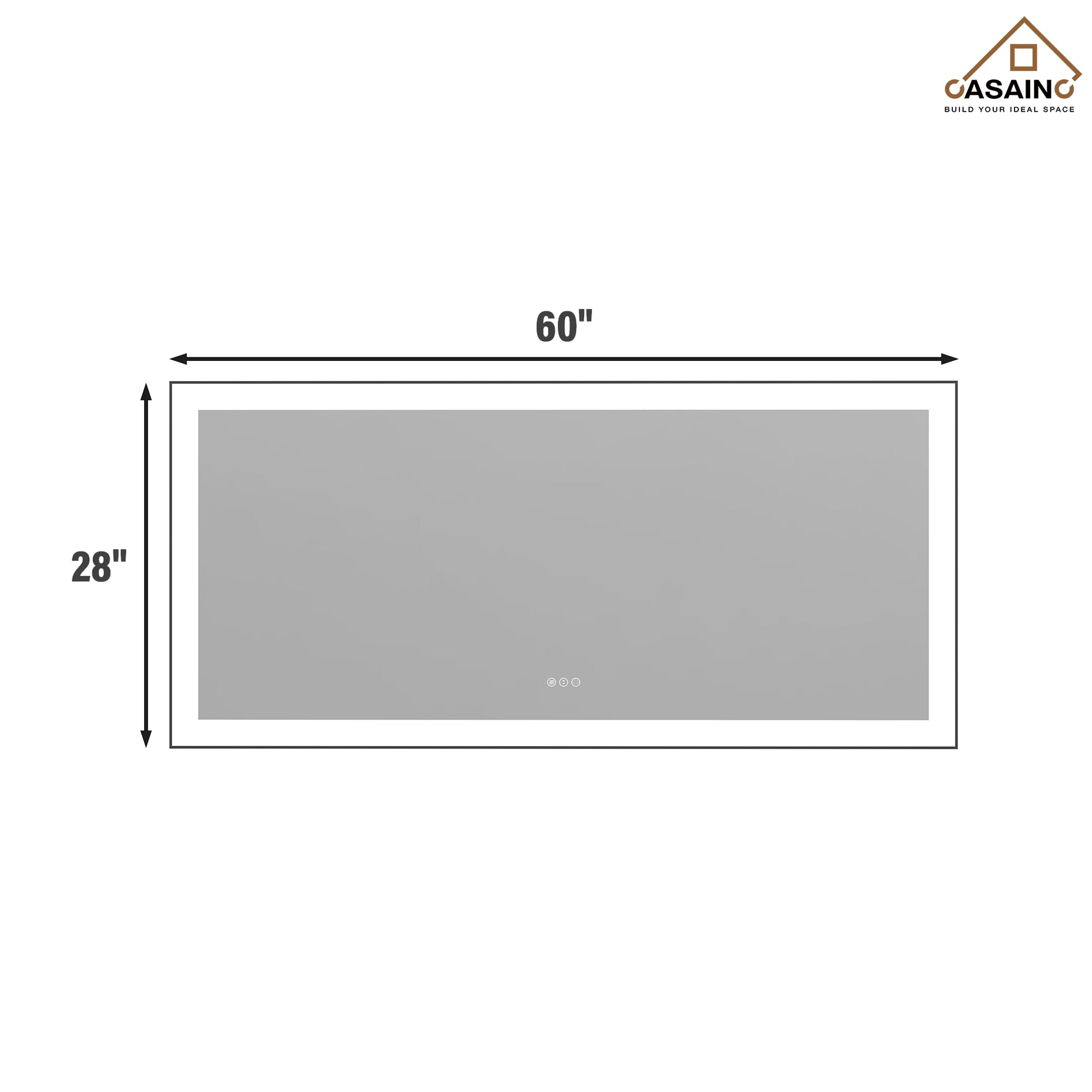 Tempered Glass LED Mirror with Aluminum Frame for Bathroom Vanity