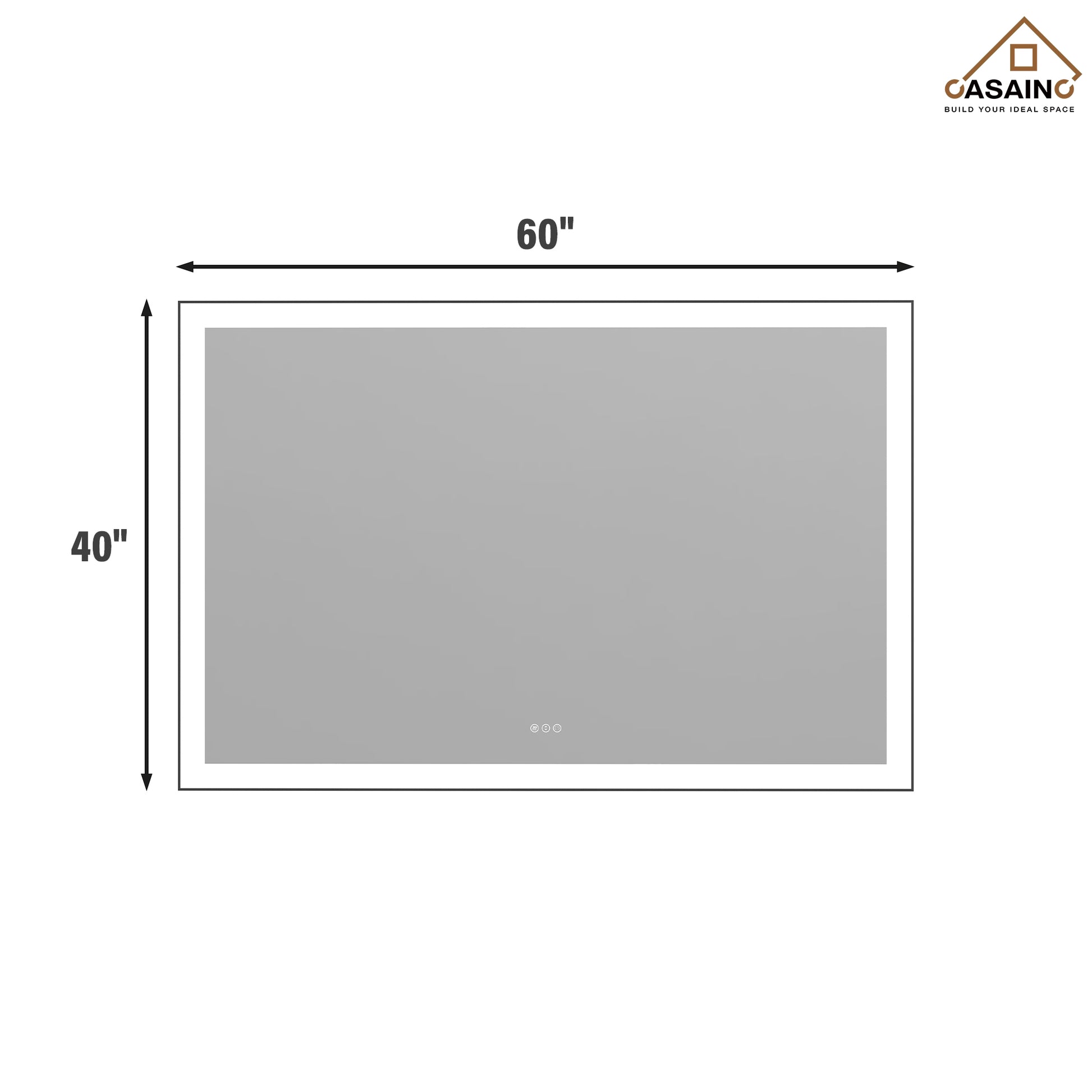 Tempered Glass LED Mirror with Aluminum Frame for Bathroom Vanity