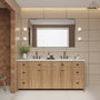 Wall-Mounted Vanity Mirror with Matte Black Metal Frame
