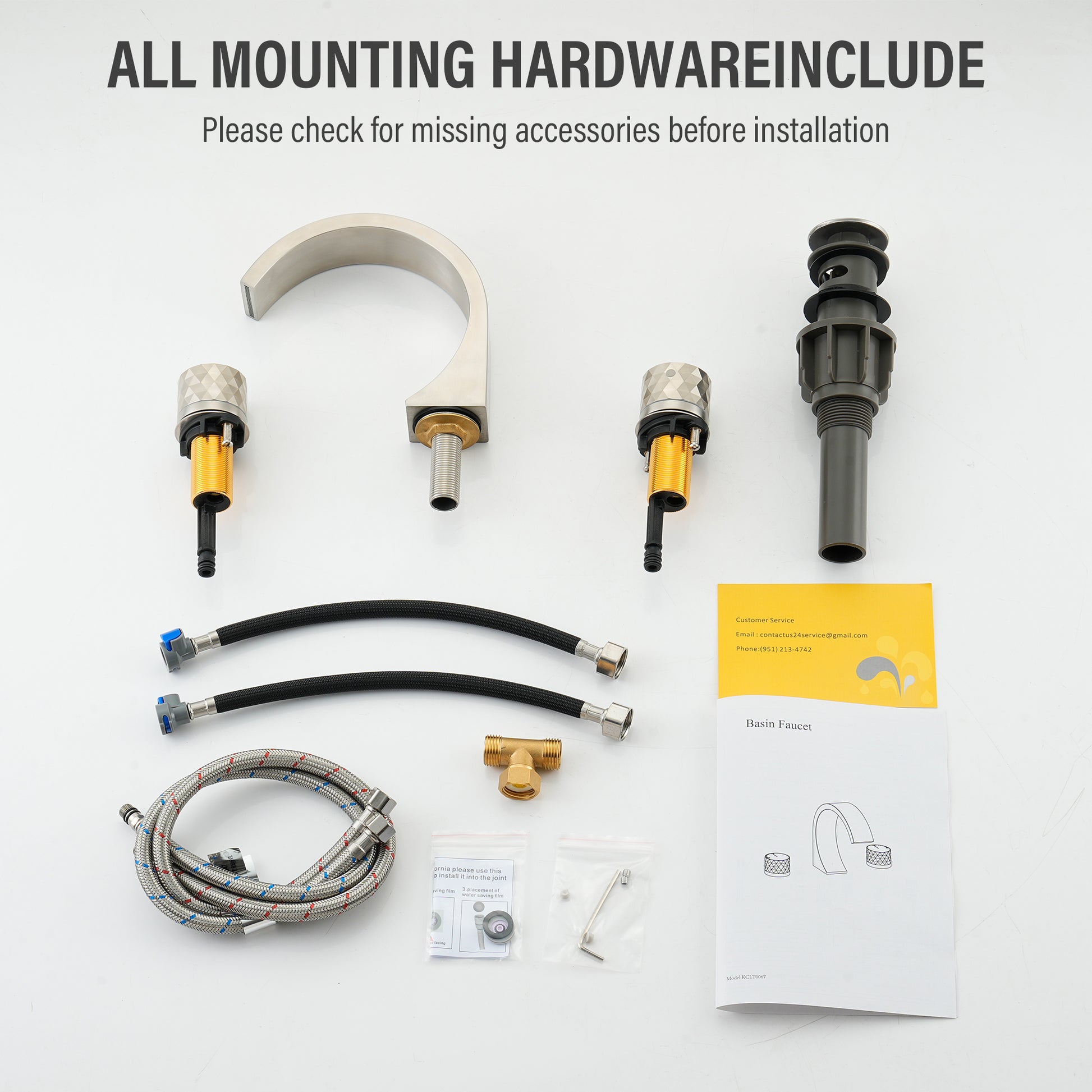 Modern Design 2-Handle Centerset Bathroom Faucet with Pop-up Drain