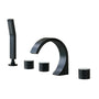 C-Shaped Curved Design 3-Handle Roman Bathtub Faucet with Hand Shower