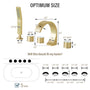 C-Shaped Curved Design 3-Handle Roman Bathtub Faucet with Hand Shower