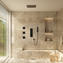 16" Ceiling-Mount 4-Way Shower System with LED Display and Music Player