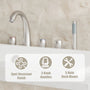 3-Handle Deck-Mounted Waterfall Roman Tub Faucet with Hand Shower
