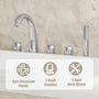 3-Handle Deck-Mounted Waterfall Roman Tub Faucet with Hand Shower