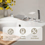 3-Handle 5 Holes Deck-Mounted Bathtub Faucet with Handheld Shower