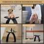 Modern Arched Solid Surface Bathroom Shower Stool in Matte White/Matte Black