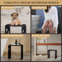 Chic Solid Surface Stone Bath Stool with Lattice Carved Legs