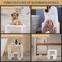 Solid Surface Freestanding Shower Stool with Wide Legs & Dual-Layer Design
