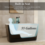 49" Acrylic Freestanding Japanese Soaking Bathtub with Sit-In Design