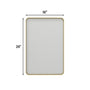Tempered Glass Wall-Mounted Mirror with Gold Metal Frame