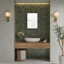 Tempered Glass Wall-Mounted Mirror with Gold Metal Frame