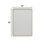 Tempered Glass Wall-Mounted Mirror with Gold Metal Frame