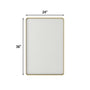 Tempered Glass Wall-Mounted Mirror with Gold Metal Frame