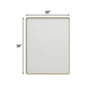 Tempered Glass Wall-Mounted Mirror with Gold Metal Frame