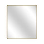 Tempered Glass Wall-Mounted Mirror with Gold Metal Frame