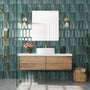 Tempered Glass Wall-Mounted Mirror with Gold Metal Frame