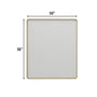 Tempered Glass Wall-Mounted Mirror with Gold Metal Frame