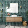 Tempered Glass Wall-Mounted Mirror with Gold Metal Frame