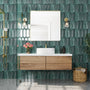 Tempered Glass Wall-Mounted Mirror with Gold Metal Frame