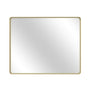 Tempered Glass Wall-Mounted Mirror with Gold Metal Frame