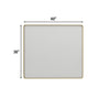 Tempered Glass Wall-Mounted Mirror with Gold Metal Frame