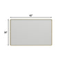 Tempered Glass Wall-Mounted Mirror with Gold Metal Frame