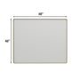 Tempered Glass Wall-Mounted Mirror with Gold Metal Frame