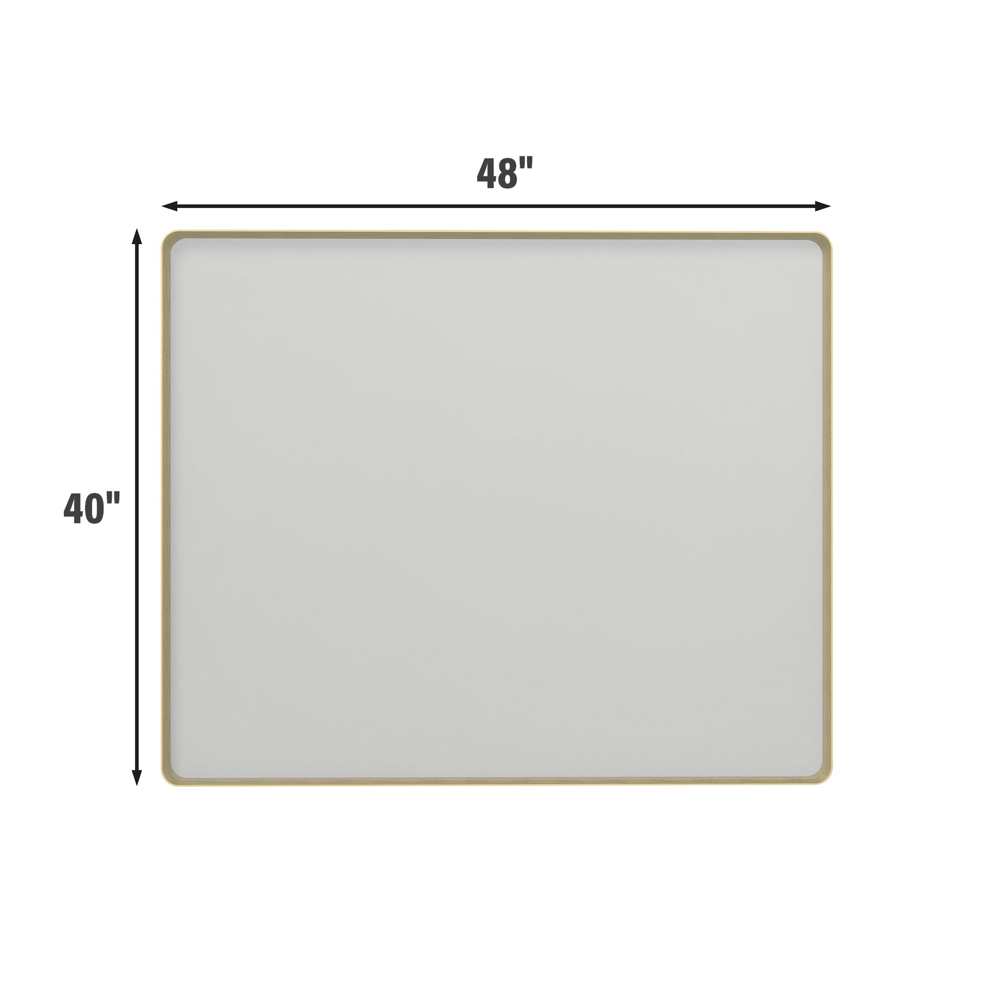 Tempered Glass Wall-Mounted Mirror with Gold Metal Frame