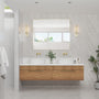Tempered Glass Wall-Mounted Mirror with Gold Metal Frame