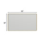 Tempered Glass Wall-Mounted Mirror with Gold Metal Frame