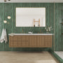 Tempered Glass Wall-Mounted Mirror with Gold Metal Frame
