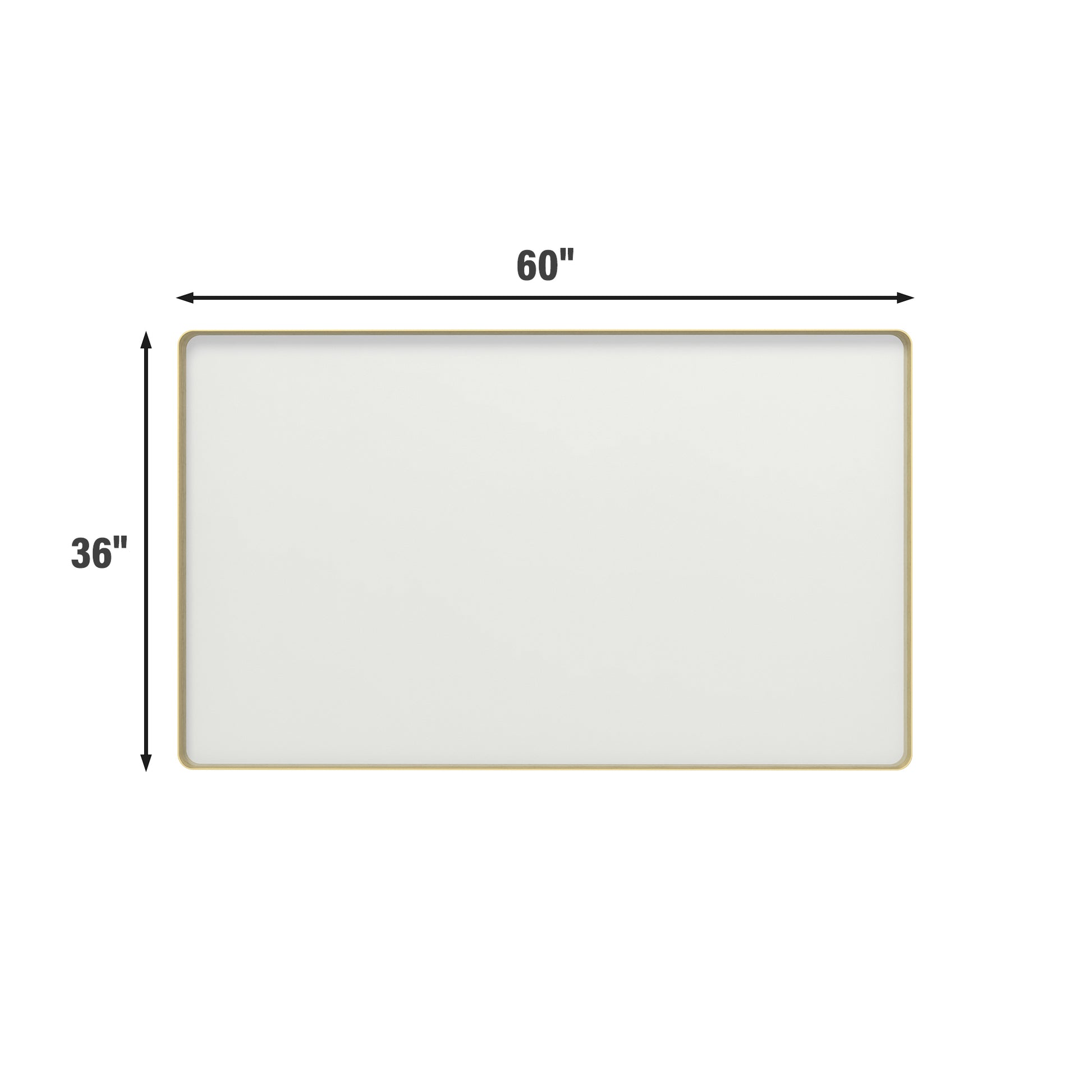 Tempered Glass Wall-Mounted Mirror with Gold Metal Frame