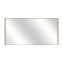 Tempered Glass Wall-Mounted Mirror with Gold Metal Frame