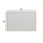 Tempered Glass Wall-Mounted Mirror with Gold Metal Frame