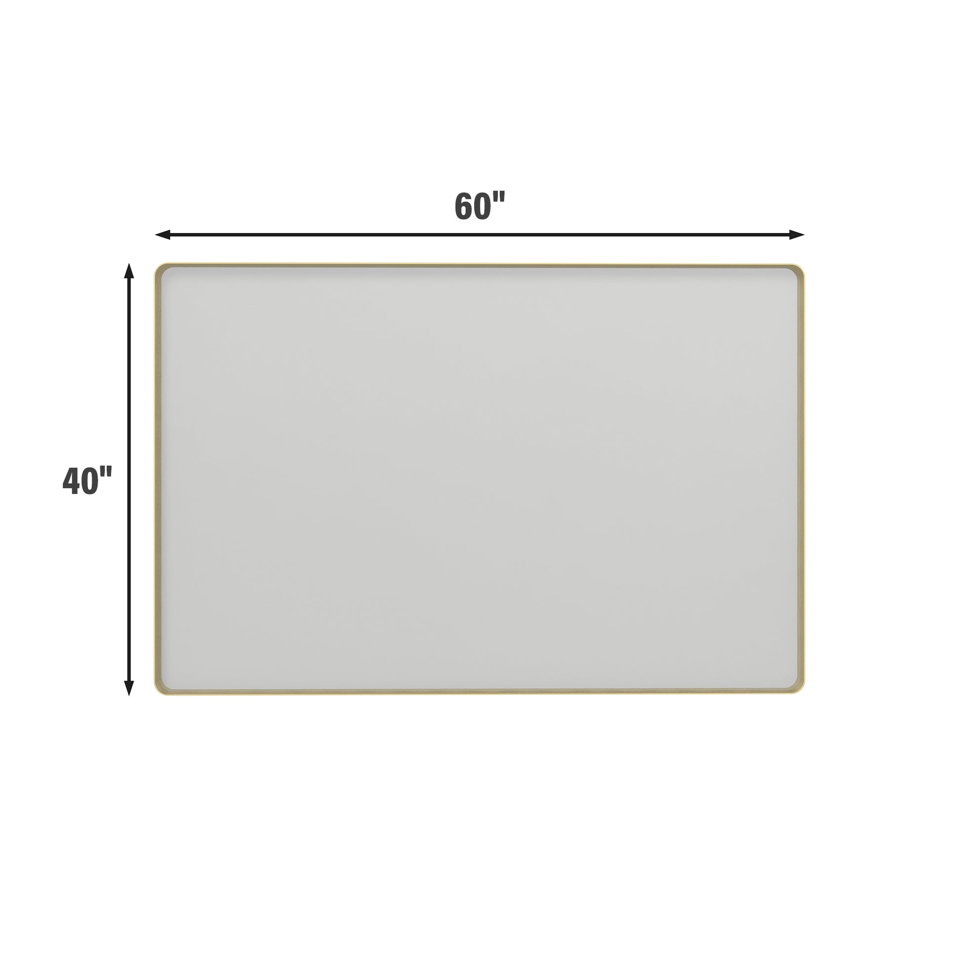 Tempered Glass Wall-Mounted Mirror with Gold Metal Frame