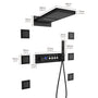 22*9 inch 4-Function Thermostatic Shower System with Digital Display and 6 Body Jets