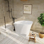 51" Matte White Solid Surface Freestanding Bathtub with Integrated Seat