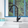 Pull Down Kitchen Faucet Single Handle with Blade Stream Modern Design Easy Installation Deck Plate Included