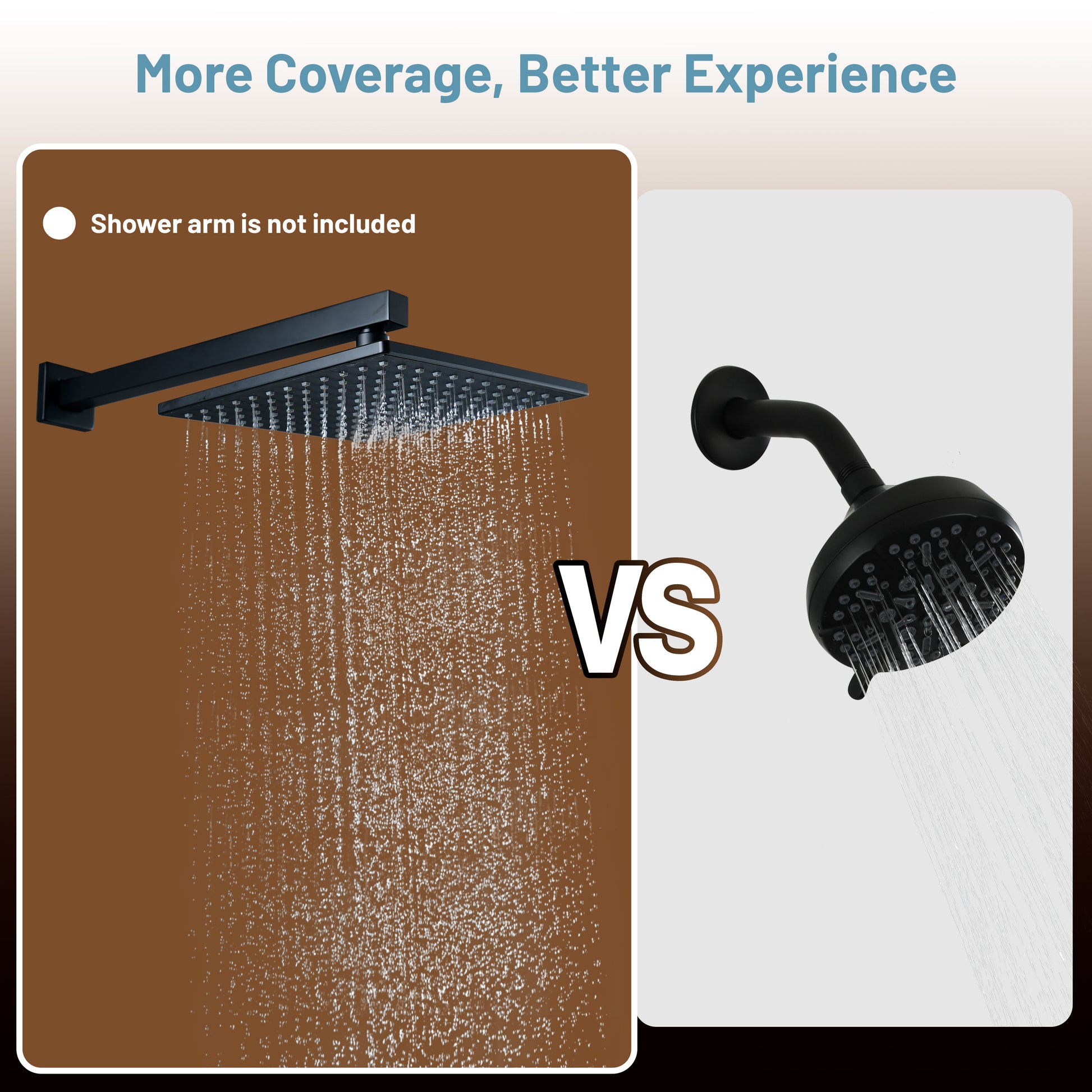 9-inch High Pressure Rainfall Shower Head ABS Square Showerhead