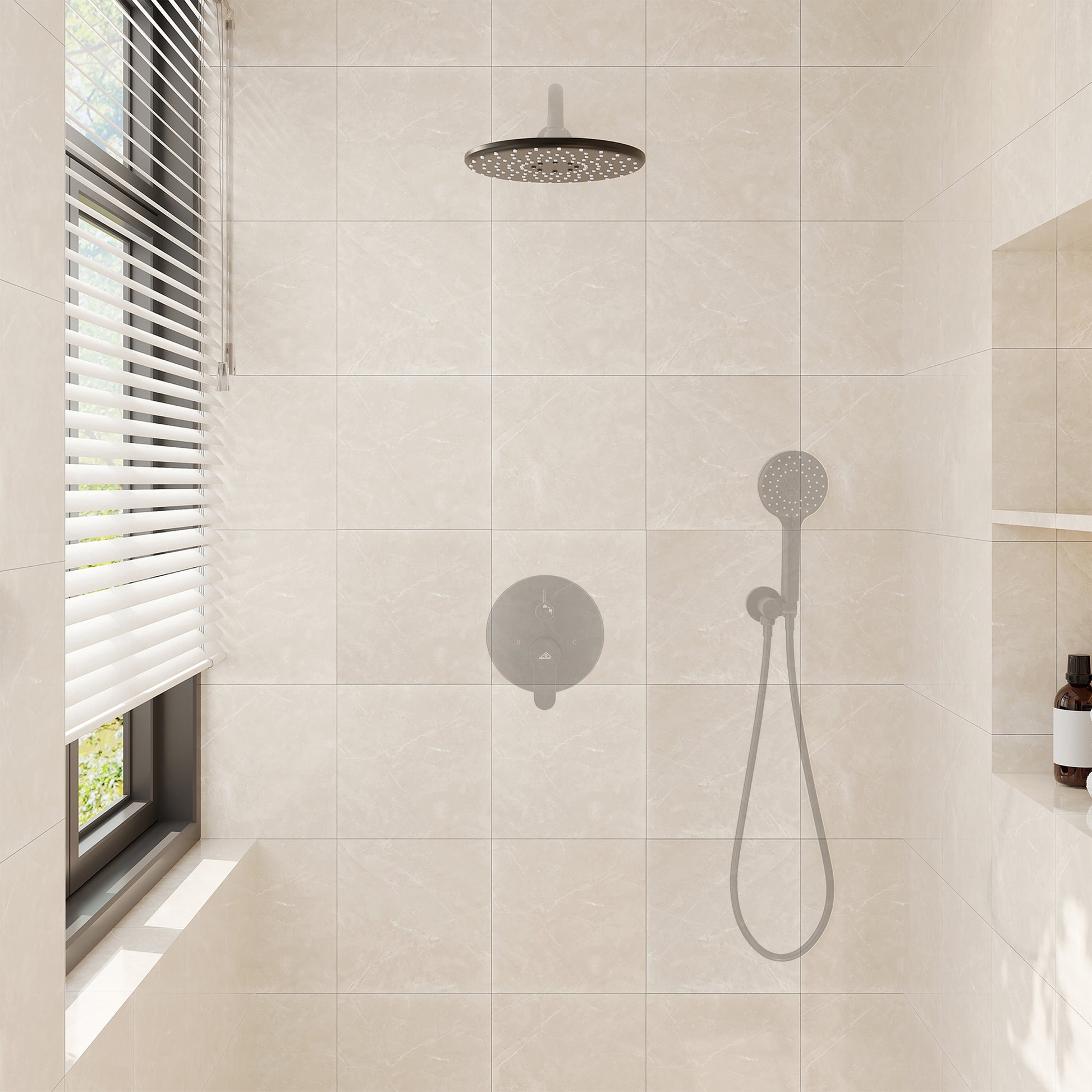 10-Inch Round High Pressure ABS Shower Head Rainfall Showerhead