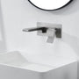 Modern Single Handle Wall Mount Bathroom Faucet with Brass Spout & Plate