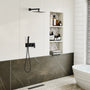 10" Wall-Mounted Shower System with Brass Handheld Spray in Matte Black