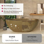 61" Freestanding Solid Surface Stone Soaking Bathtub in Modern Camel